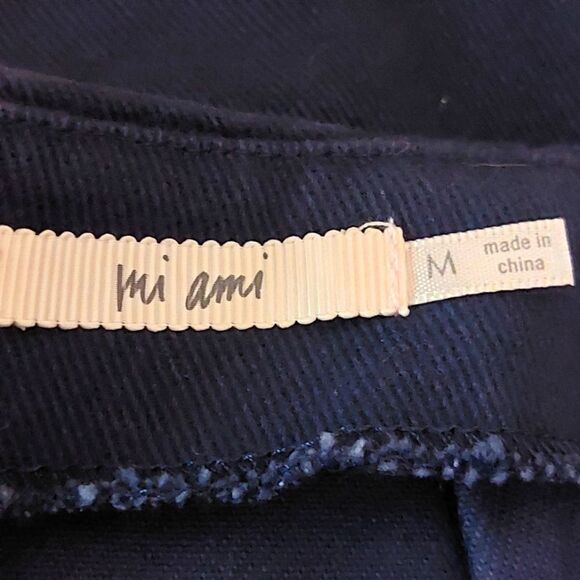 Mi Ami Women's Bohemian Floral  Embroidered 100% Cotton Navy Mini Skirt EUC - Picture 6 of 13